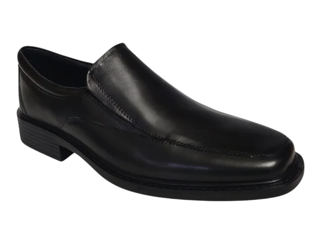 Esse Comfort Men's Leather Wide Width Moc Toe Slip-On - Black