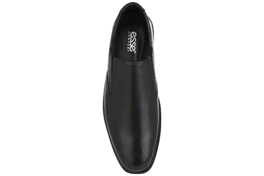 Esse Comfort Men's Leather Cushioned Plain Toe Slip-On - Black - view 6