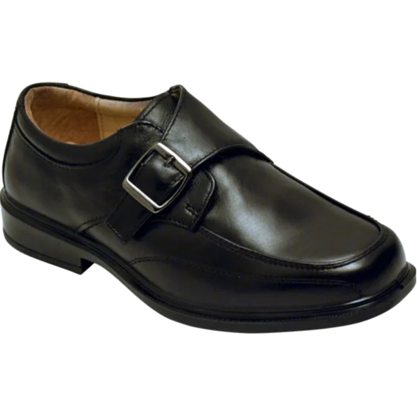 Benelaccio Boys' Leather Moc Toe Buckle Shoes - Black - view 1