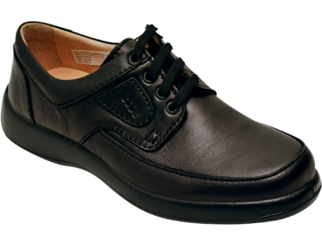 Esse Comfort Men's Leather Moc Toe Oxford - Black