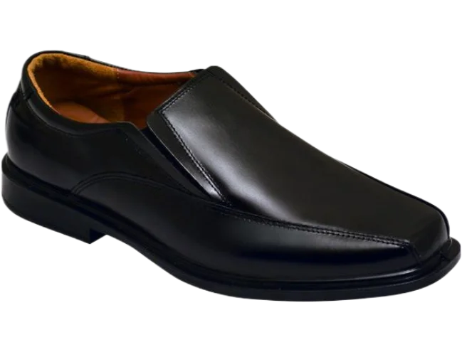 Wizfort Men's Leather Bicycle Toe Loafer - Black